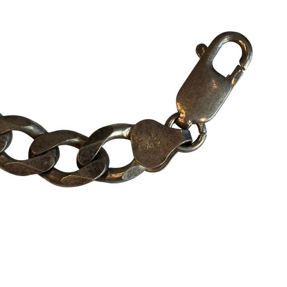 Vintage Alfi Sterling Silver 925 Curb Cuban Link Chain Bracelet 8" Lobster Clasp - Picture 4 of 10